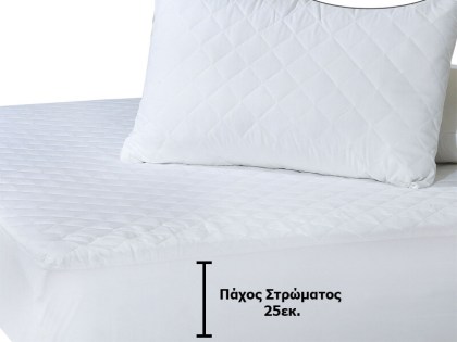 Επίστρωμα Στρώματος Καπιτονέ Λευκό Με Φάσα Γαρύφαλλο 180x200+25 | Γαρύφαλλο - Λευκά Είδη