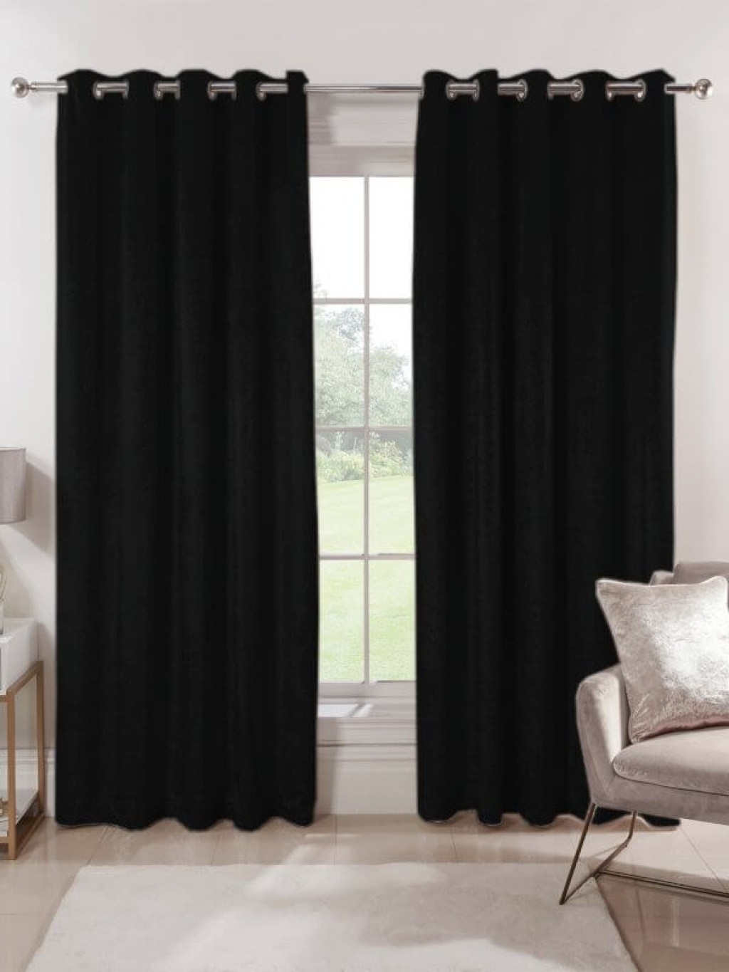 Κουρτίνα Blackout-Συσκότισης Μαύρο Luxury Velour με Τρουκς Γαρύφαλλο 290x280 | Γαρύφαλλο - Λευκά Είδη