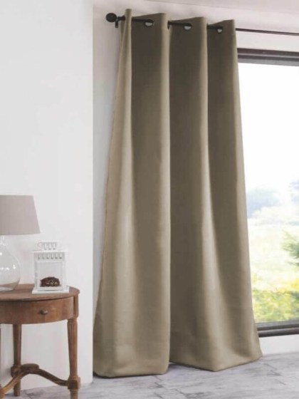Κουρτίνα Blackout-Συσκότισης με Κρίκους Μπεζ Flamingo 140x270 | Γαρύφαλλο - Λευκά Είδη