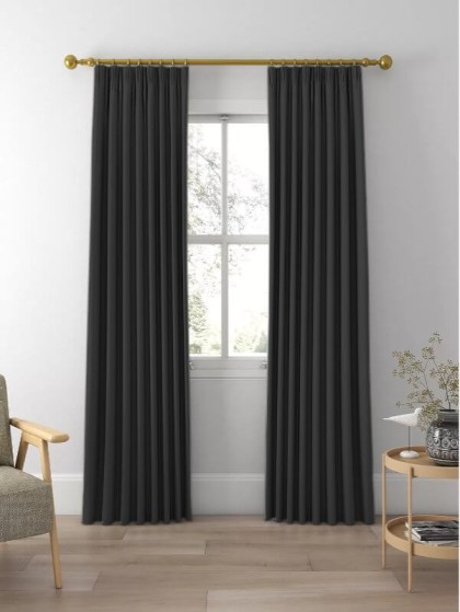 Κουρτίνα Blackout-Συσκότισης Ανθρακί Silk Touch με Τρέσα Γαρύφαλλο 285x280 | Γαρύφαλλο - Λευκά Είδη