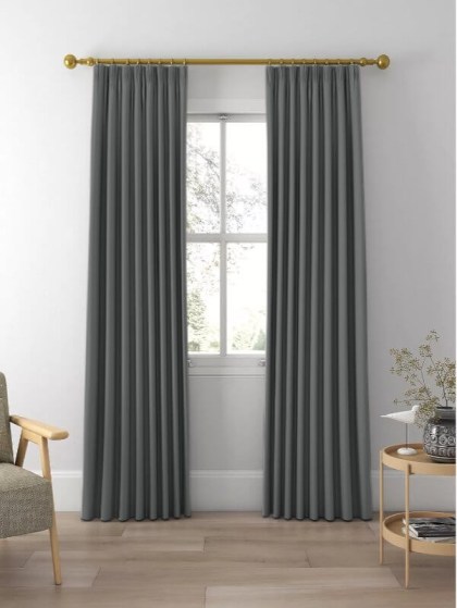 Κουρτίνα Blackout-Συσκότισης Γκρι Silk Touch με Τρέσα Γαρύφαλλο 285x280 | Γαρύφαλλο - Λευκά Είδη