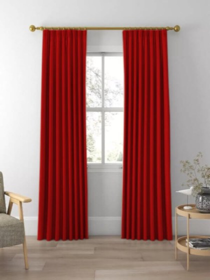 Κουρτίνα Blackout-Συσκότισης Κόκκινο Silk Touch με Τρέσα Γαρύφαλλο 285x280 | Γαρύφαλλο - Λευκά Είδη
