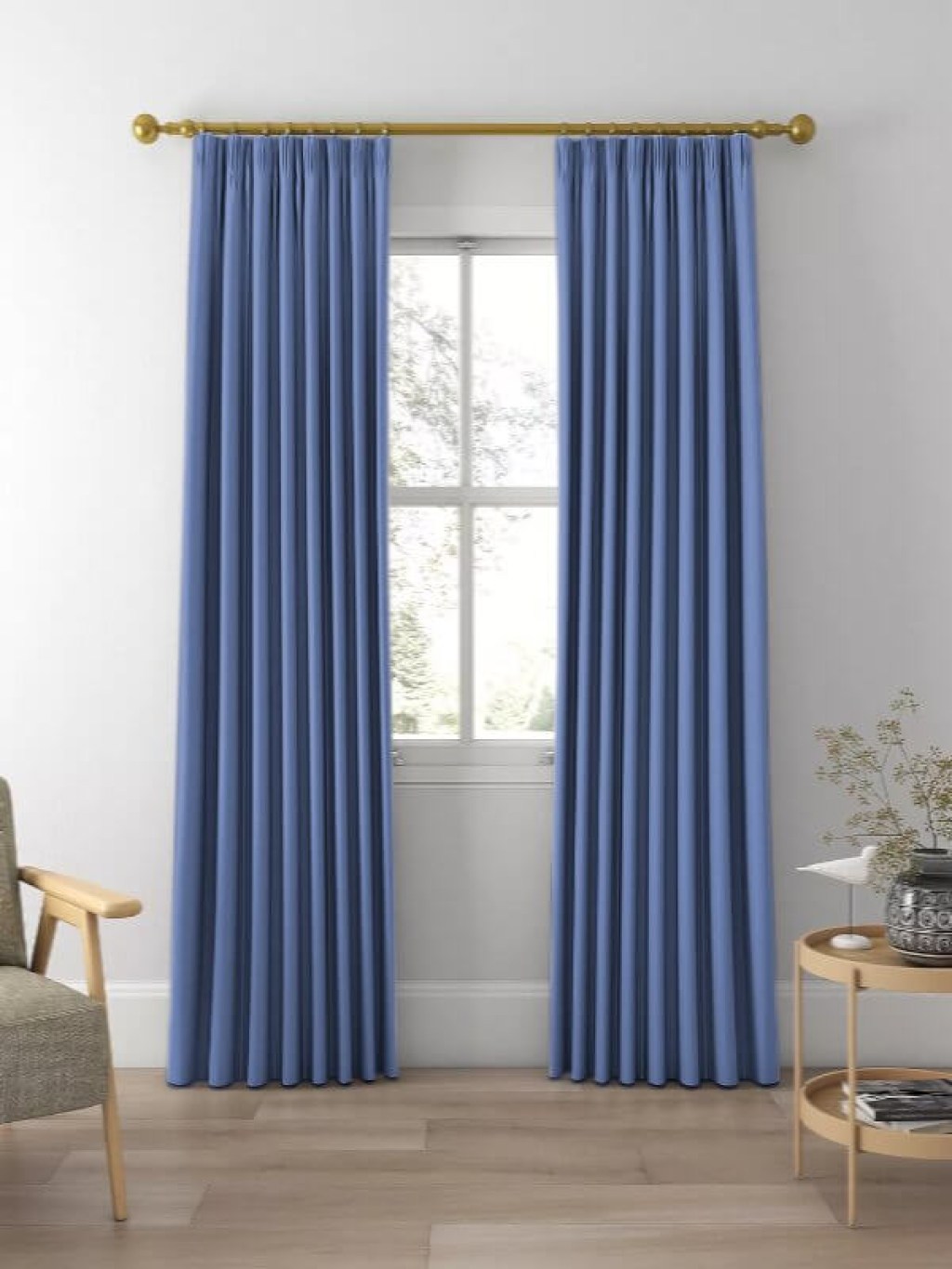 Κουρτίνα Blackout-Συσκότισης Μπλε-Γκρι Silk Touch με Τρέσα Γαρύφαλλο 285x280 | Γαρύφαλλο - Λευκά Είδη