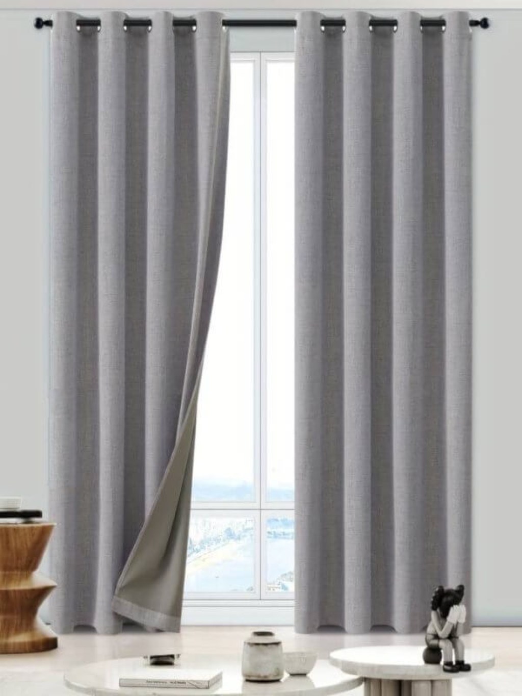 Κουρτίνα Blackout-Συσκότισης Γκρι Thermal Insulated με Τρουκς Γαρύφαλλο 280x275 | Γαρύφαλλο - Λευκά Είδη