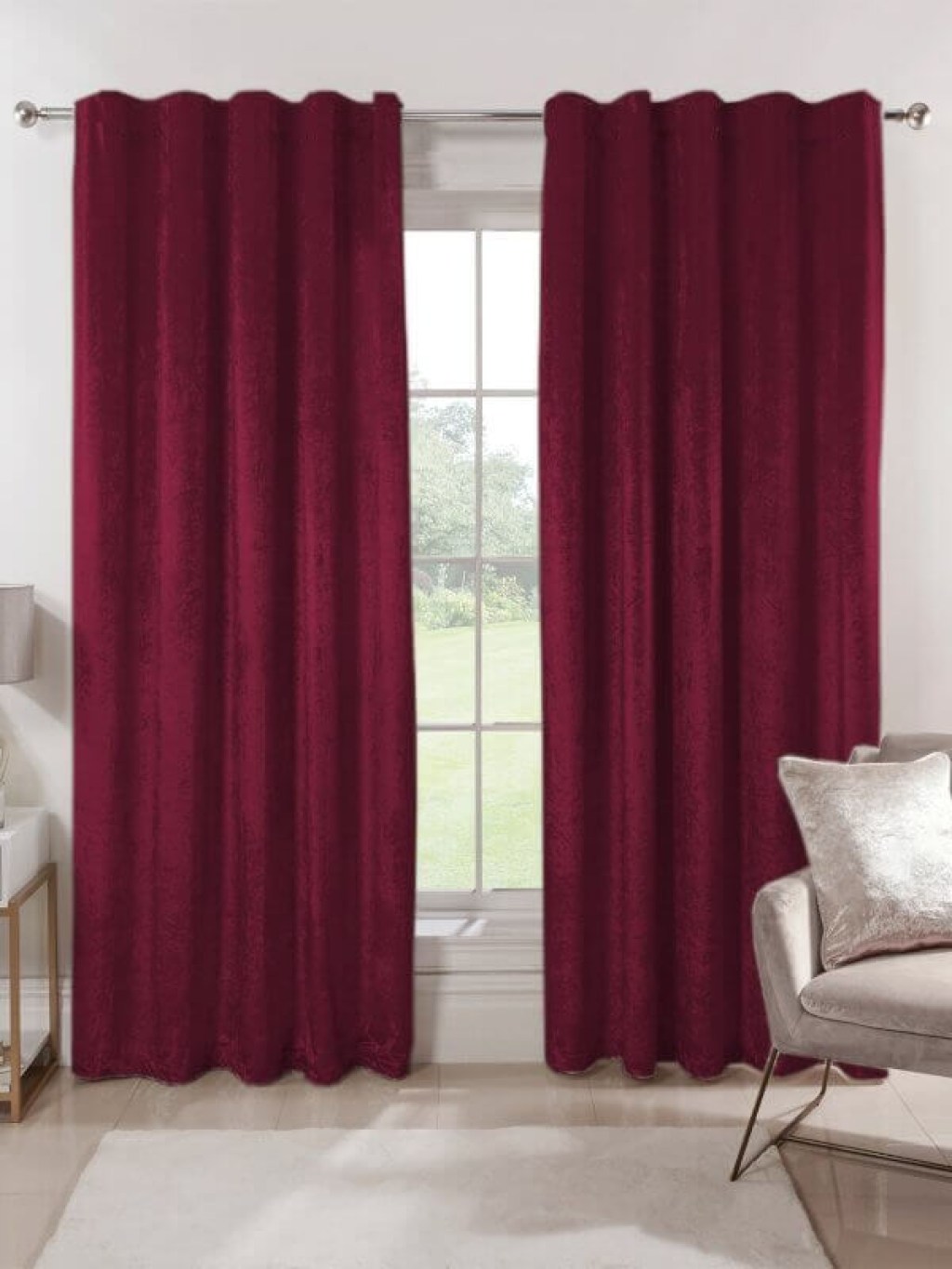 Κουρτίνα Blackout-Συσκότισης Μπορντό Luxury Velour με Τρέσα Γαρύφαλλο 290x280 | Γαρύφαλλο - Λευκά Είδη