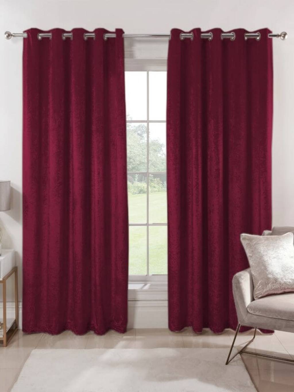 Κουρτίνα Blackout-Συσκότισης Μπορντό Luxury Velour με Τρουκς Γαρύφαλλο 290x280 | Γαρύφαλλο - Λευκά Είδη