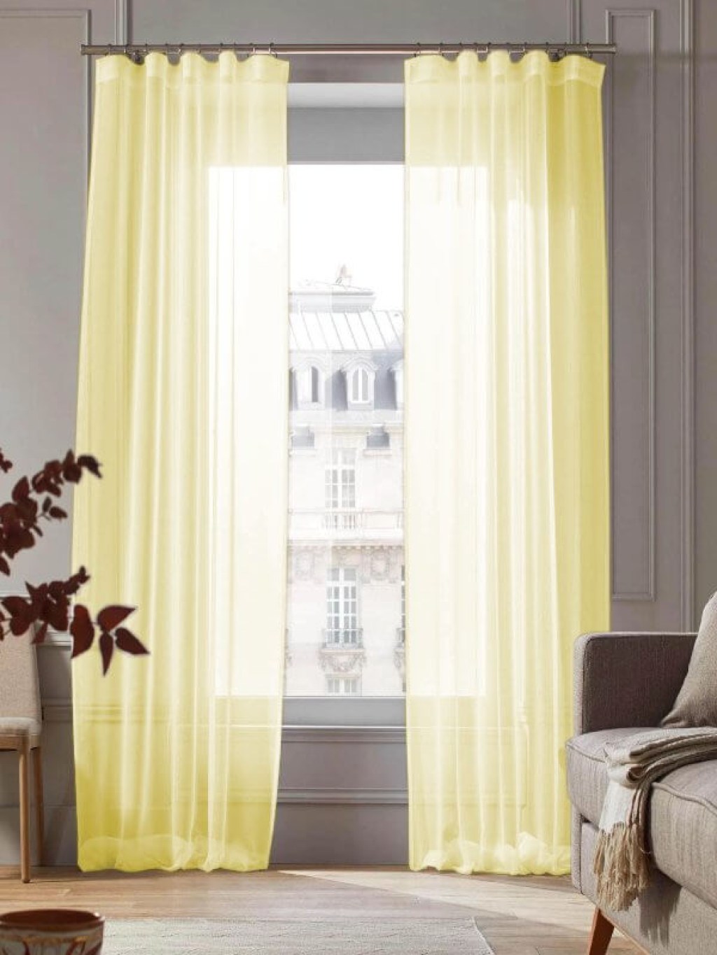 Κουρτίνα Λεπτή Εκρού Μονόχρωμη με Τρέσα Thin Light Γαρύφαλλο 280x280 | Γαρύφαλλο - Λευκά Είδη