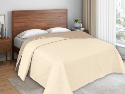 Κουβερλί Μπεζ Διπλής Όψεως Microfiber Geo Γαρύφαλλο | Γαρύφαλλο - Λευκά Είδη