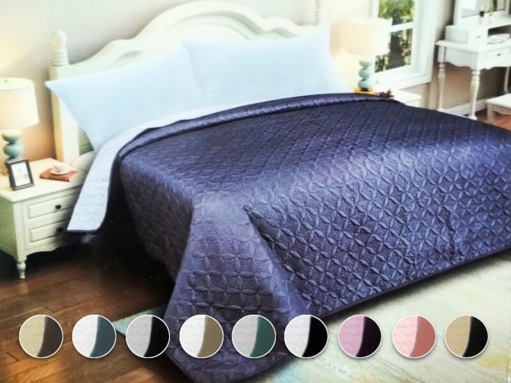 Κουβερλί Μονό Microfiber Διπλής Όψης Ρόμβος Γαρύφαλλο 160x240 | Γαρύφαλλο - Λευκά Είδη