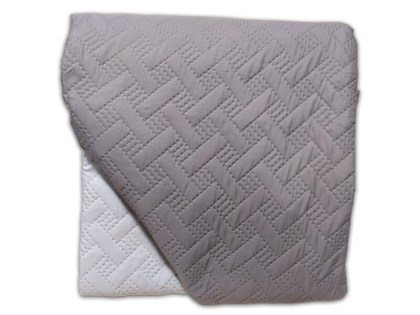 Κουβερλί Διπλό Microfiber Διπλής Όψης Καφέγκρι-Πάγου Lines Γαρύφαλλο 220x240 | Γαρύφαλλο - Λευκά Είδη