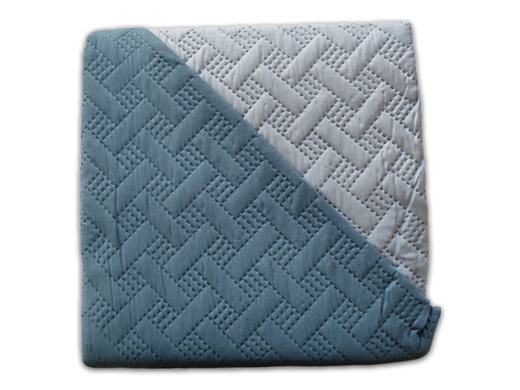 Κουβερλί Υπέρδιπλο Microfiber Διπλής Όψης Πετρόλ-Γαλάζιο Lines Γαρύφαλλο 240x260 | Γαρύφαλλο - Λευκά Είδη