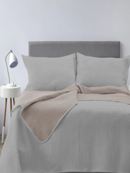 Κουβερλί Σετ Υπέρδιπλο Γκρι-Μπεζ Microsatin Jazz Γαρύφαλλο 230x250 | Γαρύφαλλο - Λευκά Είδη