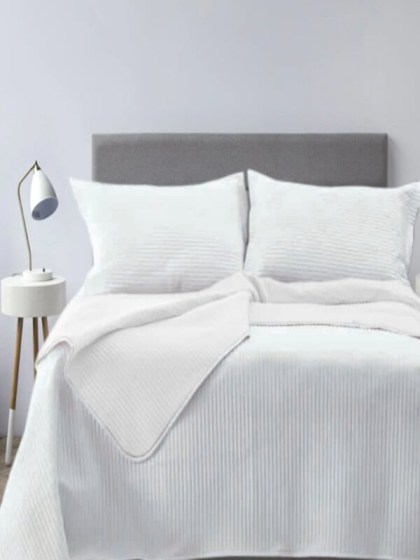 Κουβερλί Σετ Υπέρδιπλο Λευκό Microsatin Jazz Γαρύφαλλο 230x250 | Γαρύφαλλο - Λευκά Είδη