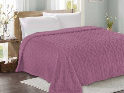 Κουβέρτα Διπλή Fleece Αμέθυστος Ανάγλυφη Luxe Soft Γαρύφαλλο 200x230 | Γαρύφαλλο - Λευκά Είδη