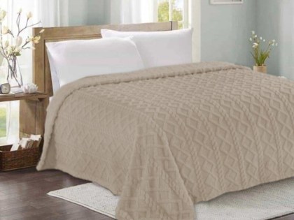 Κουβέρτα Διπλή Fleece Μπεζ Ανάγλυφη Luxe Soft Γαρύφαλλο 200x230 | Γαρύφαλλο - Λευκά Είδη