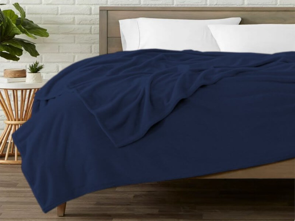 Κουβέρτα Ημίδιπλη Fleece Navy Blue OneColor Γαρύφαλλο 170x200 | Γαρύφαλλο - Λευκά Είδη
