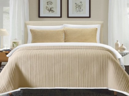Κουβέρτα Μονή Μπεζ Super Soft Sherpa Stripes Γαρύφαλλο 160x220 | Γαρύφαλλο - Λευκά Είδη