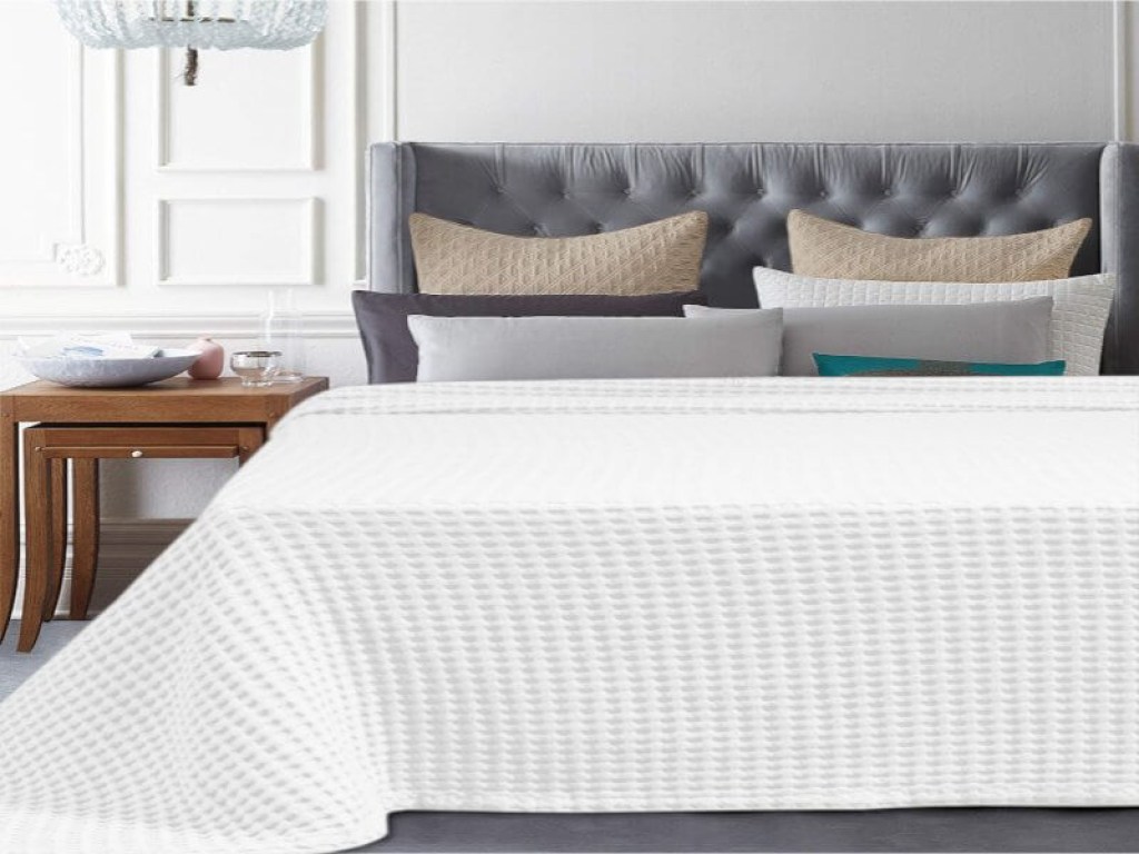 Κουβέρτα Πικέ Λευκή Μεγάλη Βάφλα Βαμβακερή 320gsm Γαρύφαλλο | Γαρύφαλλο - Λευκά Είδη