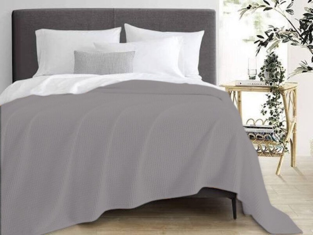 Κουβέρτα Υπέρδιπλη Πικέ Γκρι Βαμβακερή Hotel Γαρύφαλλο 240x270 | Γαρύφαλλο - Λευκά Είδη