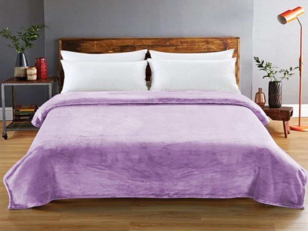 Κουβέρτα Ημίδιπλη Βελουτέ Λιλά Super Soft Mink Γαρύφαλλο 160x220 | Γαρύφαλλο - Λευκά Είδη