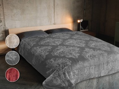 Κουβέρτα Υπέρδιπλη Ανάγλυφη Βελουτέ Branch Γαρύφαλλο 220x240 | Γαρύφαλλο - Λευκά Είδη