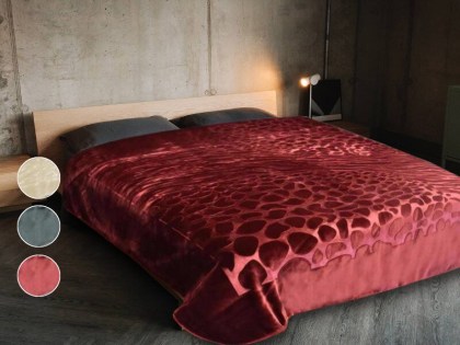 Κουβέρτα Υπέρδιπλη Ανάγλυφη Βελουτέ Leopar Γαρύφαλλο 220x240 | Γαρύφαλλο - Λευκά Είδη