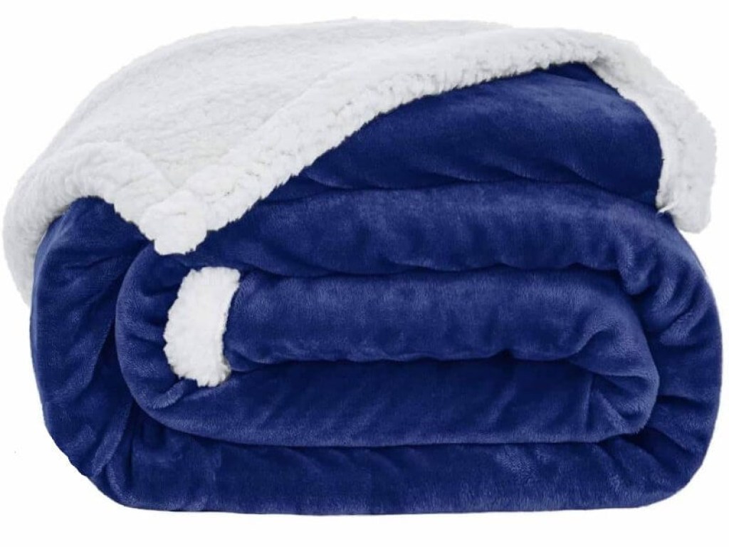Κουβέρτα Υπέρδιπλη Βελουτέ Μπλε Electric Με Sherpa Γαρύφαλλο 220x240 | Γαρύφαλλο - Λευκά Είδη