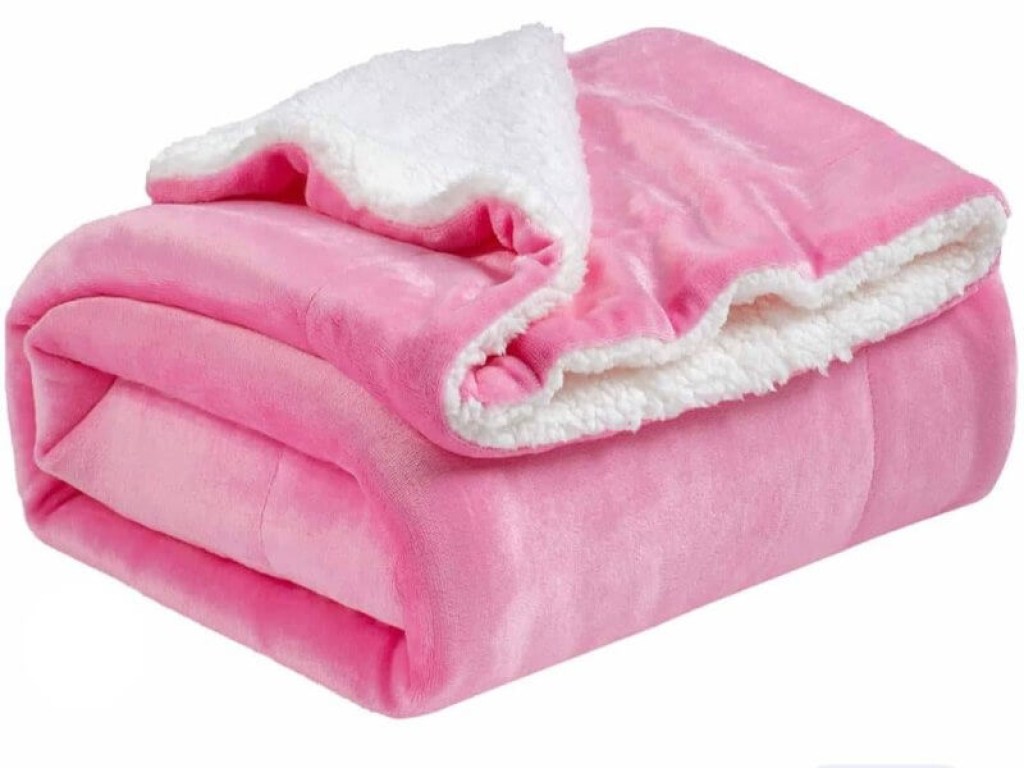 Κουβέρτα Υπέρδιπλη Βελουτέ Ροζ Με Sherpa Γαρύφαλλο 220x240 | Γαρύφαλλο - Λευκά Είδη