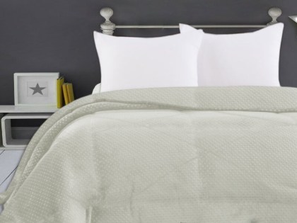Κουβερτοπάπλωμα Μονό Εκρού Βελουτέ Popcorn Diamond 350gsm Γαρύφαλλο 160x220 | Γαρύφαλλο - Λευκά Είδη