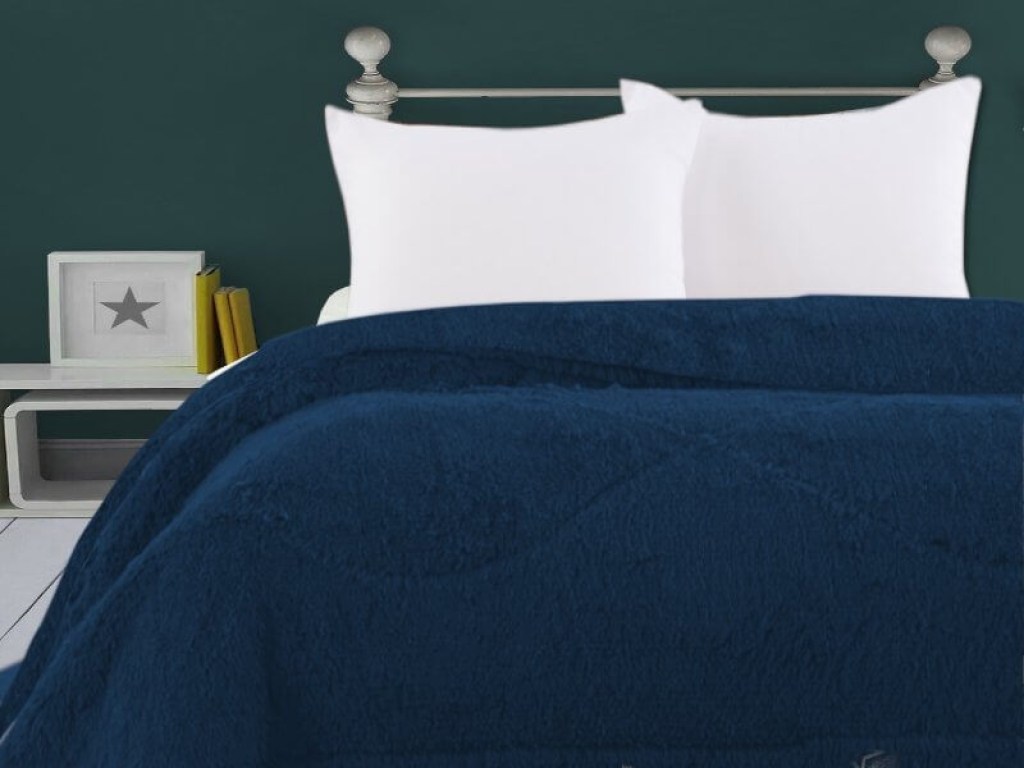 Κουβερτοπάπλωμα Υπέρδιπλο Γούνινο Ραφ Μπλε Γαρύφαλλο 220x240 | Γαρύφαλλο - Λευκά Είδη