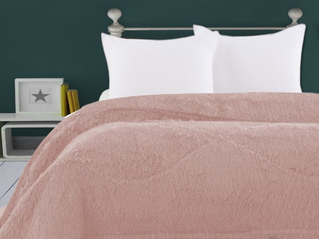 Κουβερτοπάπλωμα Υπέρδιπλο Γούνινο Σομόν Γαρύφαλλο 220x240 | Γαρύφαλλο - Λευκά Είδη