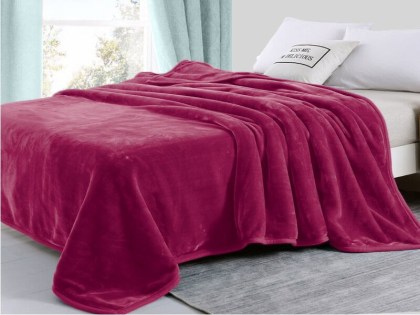 Κουβέρτα Υπέρδιπλη Βελουτέ Μπορντό Super Soft Γαρύφαλλο 220x240 | Γαρύφαλλο - Λευκά Είδη