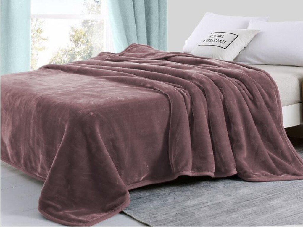 Κουβέρτα Υπέρδιπλη Βελουτέ Σάπιο Μήλο Super Soft Γαρύφαλλο 220x240 | Γαρύφαλλο - Λευκά Είδη