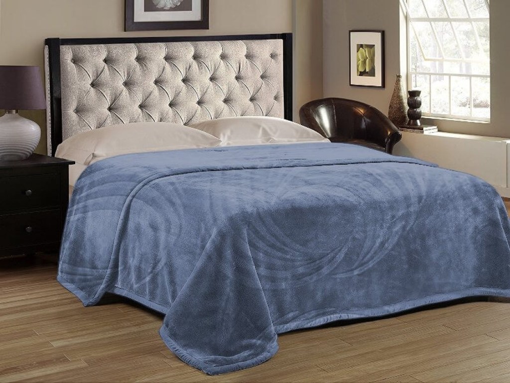 Κουβέρτα Ημίδιπλη Βελουτέ Ραφ Μπλε Super Soft Γαρύφαλλο | Γαρύφαλλο - Λευκά Είδη