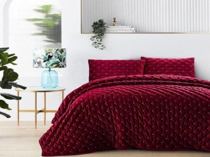 Πάπλωμα Υπέρδιπλο Μπορντό Luxury Velvet Γαρύφαλλο 220x240 | Garifallo.gr