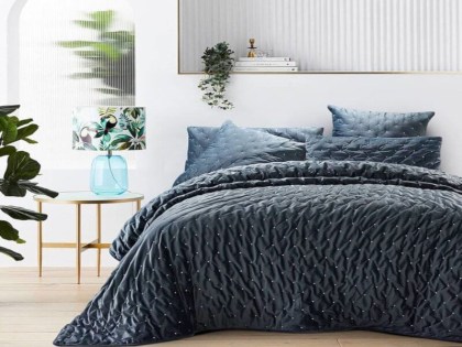 Πάπλωμα Υπέρδιπλο Γκρι Luxury Velvet Γαρύφαλλο 220x240 | Garifallo.gr