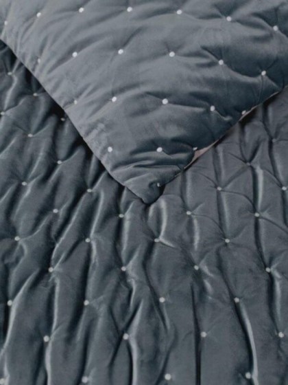 Σετ Μαξιλαροθήκες Γκρι Luxury Velvet Γαρύφαλλο 2 Τεμαχίων 50x70 | Garifallo.gr