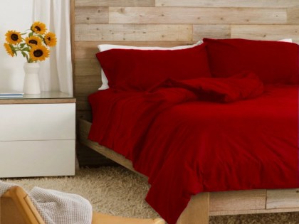 Σετ Σεντόνια Μονά Μονόχρωμα Polycotton Γαρύφαλλο | Γαρύφαλλο - Λευκά Είδη