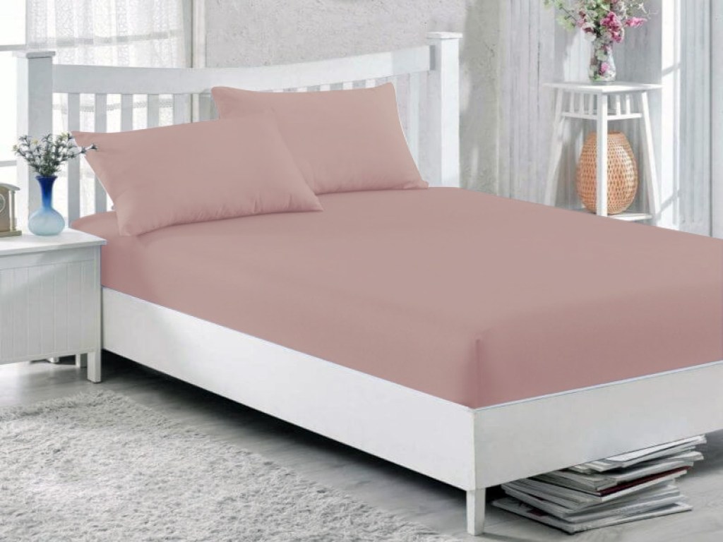 Κατωσέντονο Ημίδιπλο με Λάστιχο Ανοιχτό Σάπιο Μήλο 100% Βαμβακερό Γαρύφαλλο 120x200+30cm | Γαρύφαλλο - Λευκά Είδη