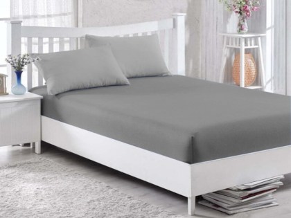 Κατωσέντονο με Λάστιχο Ανοιχτό Γκρι 100% Βαμβακερό Γαρύφαλλο 100-180x200+30cm | Γαρύφαλλο - Λευκά Είδη