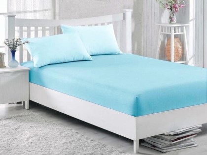 Κατωσέντονο με Λάστιχο Τυρκουάζ 100% Βαμβακερό Γαρύφαλλο 100-180x200+30cm | Γαρύφαλλο - Λευκά Είδη