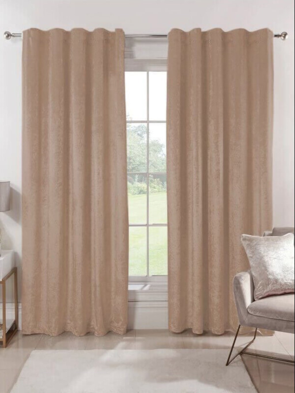 Κουρτίνα Blackout-Συσκότισης Κάμελ Luxury Velour με Τρέσα Γαρύφαλλο 290x280 | Γαρύφαλλο - Λευκά Είδη