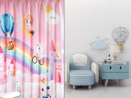 Παιδική Κουρτίνα Χοντρή Με Τρέσα Ονειρούπολη Γαρύφαλλο 260x280 | Γαρύφαλλο - Λευκά Είδη