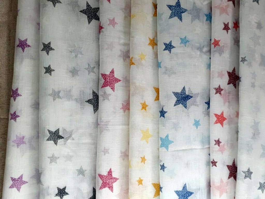 Παιδικές Κουρτίνες Λεπτές Με Τρέσα Αστεράκια Γαρύφαλλο 260x280 | Γαρύφαλλο - Λευκά Είδη