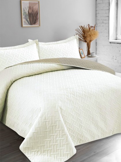 Κουβερλί Σετ Διπλό Tetris Διπλής Όψεως Microfiber Γαρύφαλλο 220x240  | Γαρύφαλλο - Λευκά Είδη