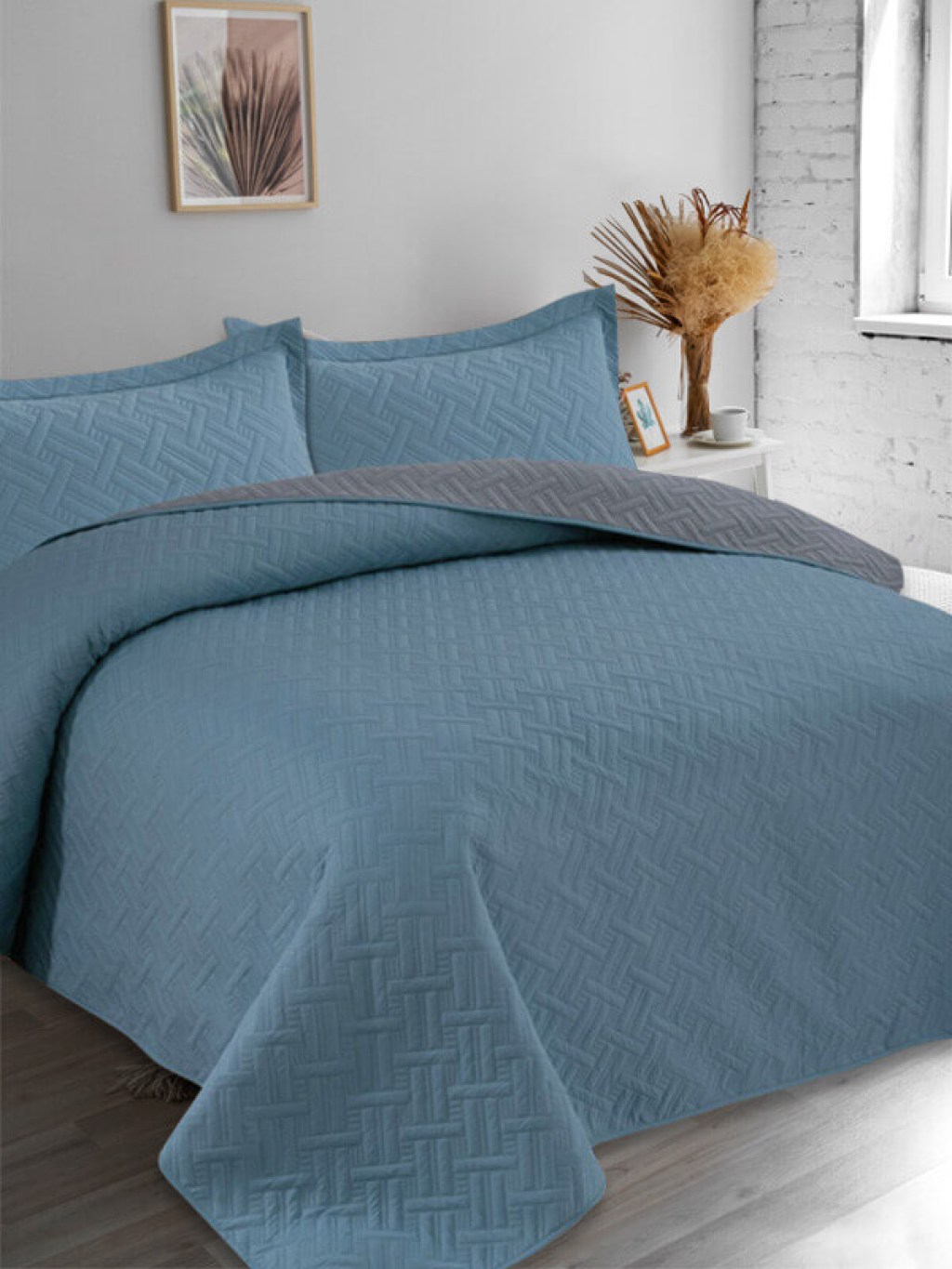 Κουβερλί Σετ Μονό Tetris Διπλής Όψεως Microfiber Γαρύφαλλο 160x240 | Γαρύφαλλο - Λευκά Είδη