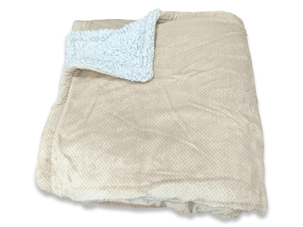 Κουβέρτα Υπέρδιπλη Fleece με Sherpa Μπεζ Γαρύφαλλο 220x240 | Γαρύφαλλο - Λευκά Είδη