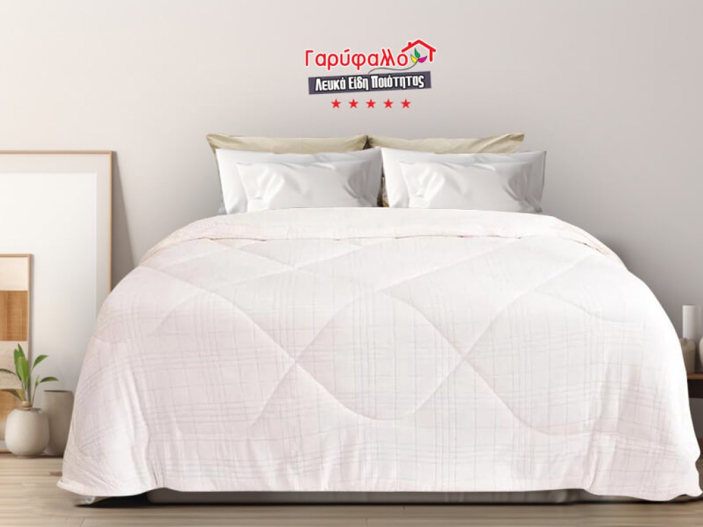 Κουβερτοπάπλωμα Γούνινο με Γραμμικό Σχέδιο Γαρύφαλλο 220x240 | Γαρύφαλλο - Λευκά Είδη