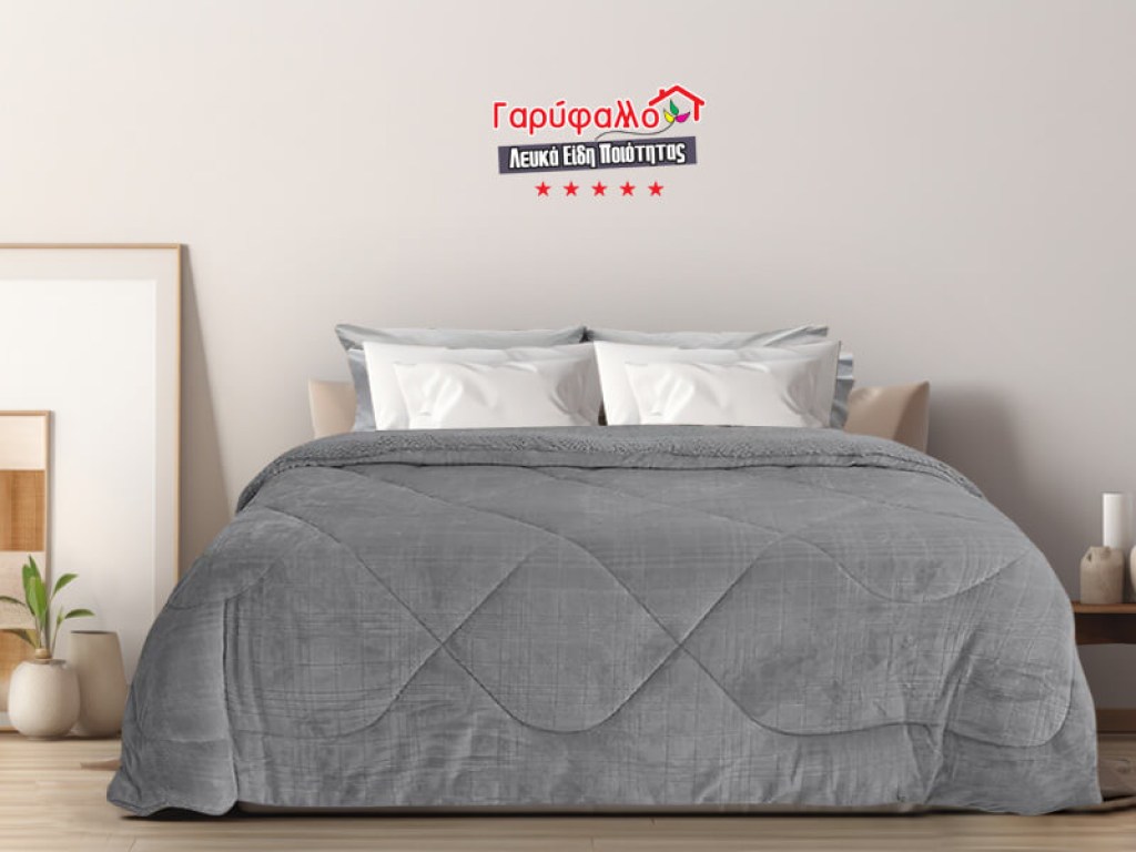 Κουβερτοπάπλωμα Γούνινο με Γραμμικό Σχέδιο Γαρύφαλλο 220x240 | Γαρύφαλλο - Λευκά Είδη