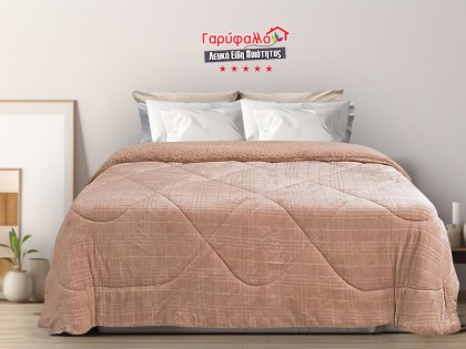 Κουβερτοπάπλωμα Γούνινο με Γραμμικό Σχέδιο Γαρύφαλλο 220x240 | Γαρύφαλλο - Λευκά Είδη
